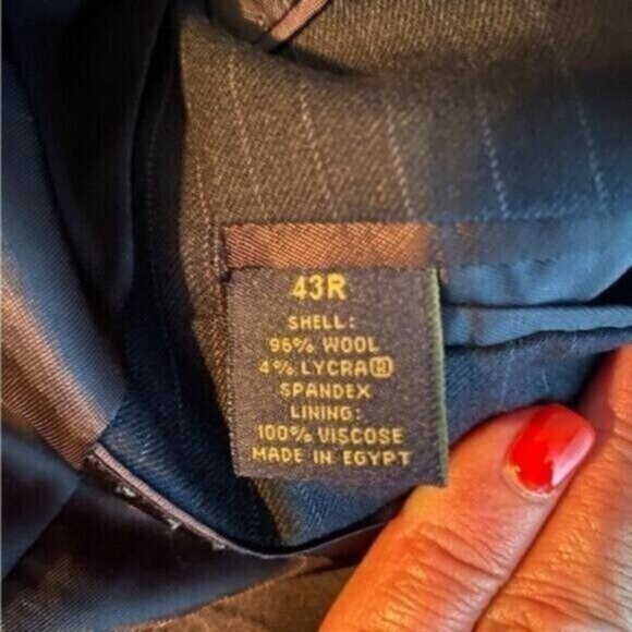 Brooks Brothers 346 Wool‎ Stretch Mens Suit Jacket 43R Sport Coat Black F… - Picture 8 of 11